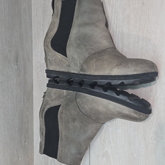 Sorel Women Ankle Hidden Wedge Leather Boots Shoes Sz 11 - Picture 11 of 12